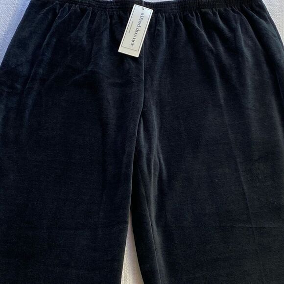 ALFRED DUNNER Womens LARGE Modern Living Solid Velour Proportional Pants - Picture 3 of 6